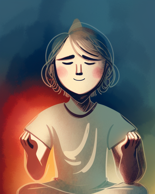 illustration of a young guy in meditation